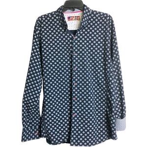 SPAZIO UOMO Blue Print Long Sleeve Shirt